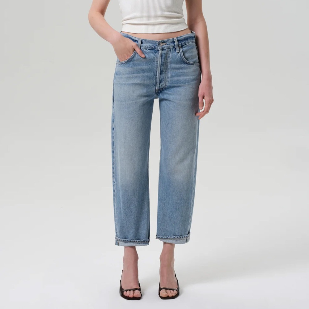 Citizens of Humanity Dahlia Bow Leg Baby Roll Jeans in Ribbon